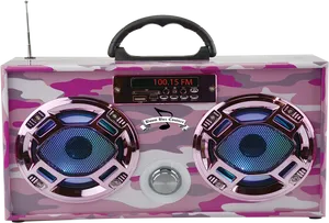 Pink Camouflage Boombox PNG image