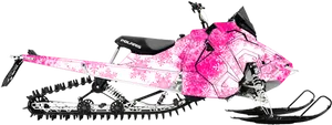 Pink Camouflage Snowmobile PNG image