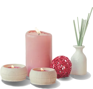 Pink Candlesand Home Decor PNG image