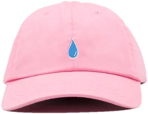 Pink Cap Blue Teardrop Embroidery PNG image