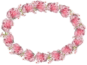 Pink Carnation Wreath Frame PNG image