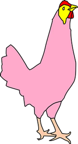 Pink Cartoon Chicken Graphic PNG image