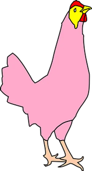 Pink Cartoon Chicken Illustration
