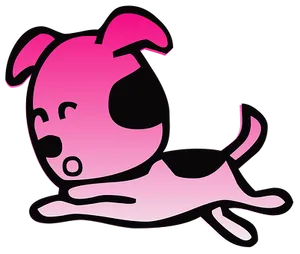Pink Cartoon Dog Graphic