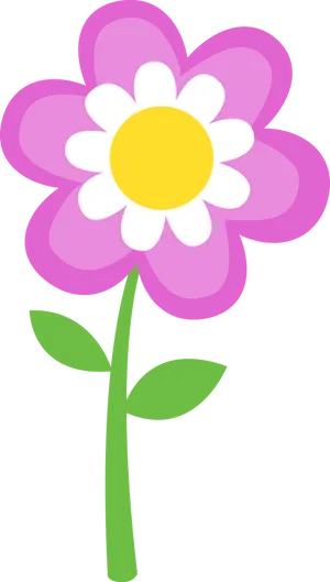 Pink Cartoon Flower Graphic PNG image