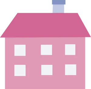 Pink Cartoon House Vector PNG image