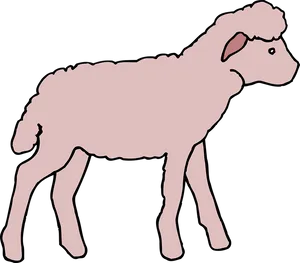 Pink Cartoon Lamb PNG image