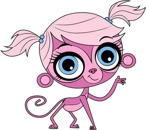 Pink Cartoon Monkey Character PNG image