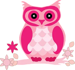 Pink_ Cartoon_ Owl_ Vector