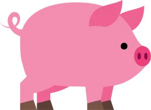 Pink Cartoon Pig Illustration PNG image