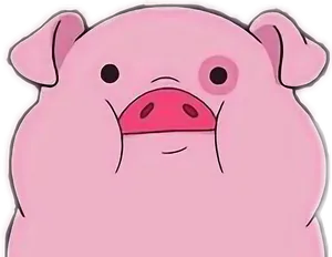 Pink Cartoon Pig Sticker PNG image