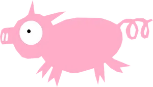 Pink Cartoon Pig Vector