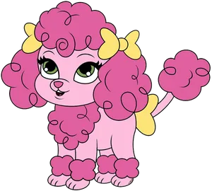 Pink_ Cartoon_ Poodle_ Animation PNG image