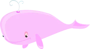 Pink Cartoon Whale
