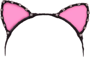 Pink Cat Ears Headband PNG image