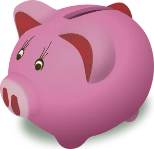 Pink Ceramic Piggy Bank Illustration PNG image