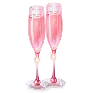 Pink Champagne And Candlelight Dinner PNG 23