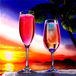 Pink Champagne Beach Sunset Toast PNG Guy36 PNG