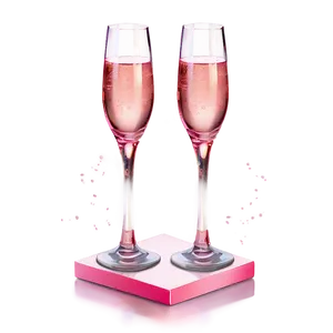 Pink Champagne In Crystal Glass Png Qai2 PNG image