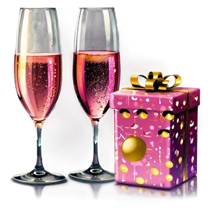 Pink Champagne New Year Celebration Png Jbo83 PNG image