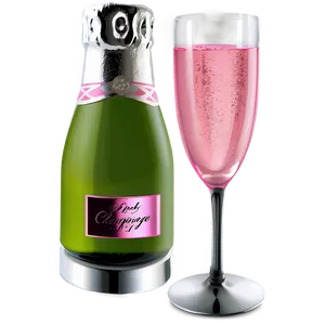 Pink Champagne With Silver Decor PNG 57