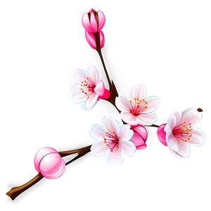 Pink Cherry Blossom Clipart PNG 75