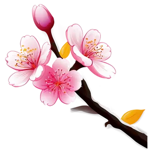 Pink Cherry Blossom Clipart Png 90 PNG image