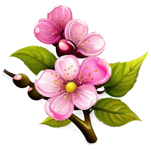 Pink Cherry Blossom Clipart PNG Hxa84