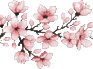 Pink Cherry Blossoms Artistic Representation PNG image