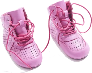 Pink Childrens High Top Sneakers PNG image