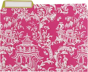 Pink Chinoiserie Pattern Folder PNG
