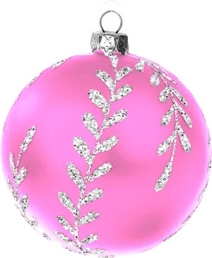 Pink Christmas Ornament Glitter Decoration