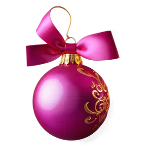 Pink Christmas Ornament PNG 05062024