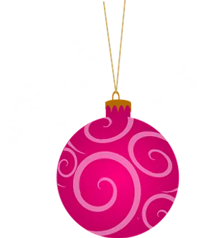 Pink Christmas Ornamentand Snowflakes PNG