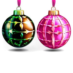 Pink Christmas Ornaments PNG 13