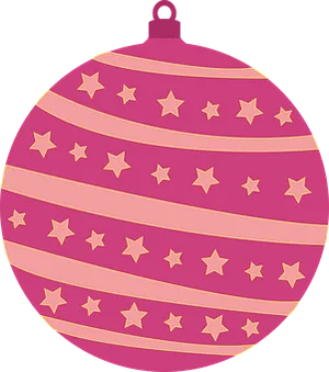 Pink Christmas Ornamentwith Stars PNG image