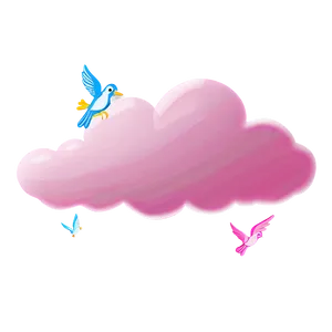 Pink Cloud With Birds Flying PNG Ynn94 PNG