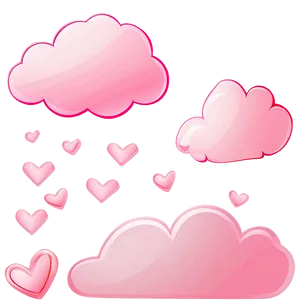 Pink Cloud With Heart Shapes Png Kkb PNG image