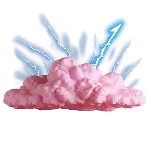 Pink Cloud With Lightning PNG Ekq36 PNG
