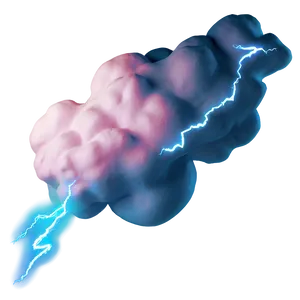 Pink Cloud With Lightning PNG Msw