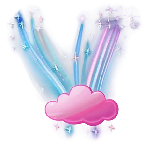 Pink Cloud With Shooting Stars PNG 06252024