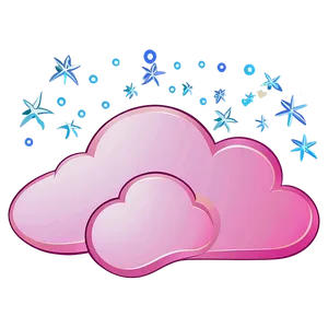 Pink Cloud With Shooting Stars PNG Sao40