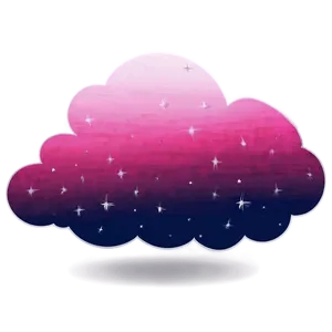 Pink Cloud With Stars Png 06252024 PNG image