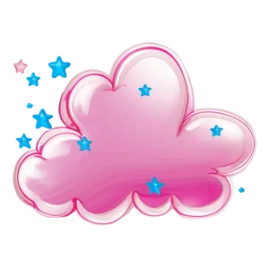 Pink Cloud With Stars Png 06252024 PNG image