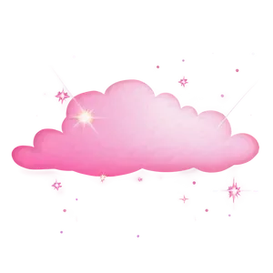Pink Cloud With Stars PNG 13