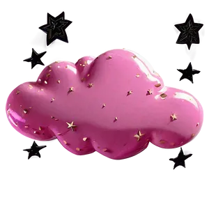 Pink Cloud With Stars PNG 70