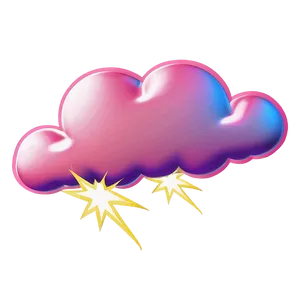 Pink Cloud With Sun Rays PNG Uhh
