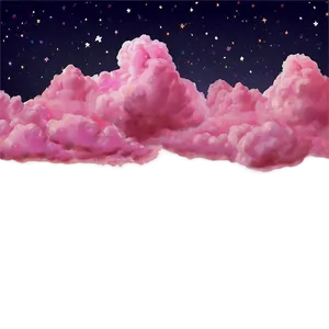 Pink Clouds And Stars Png 06252024 PNG image