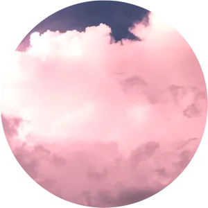 Pink Clouds Circle Backdrop PNG image