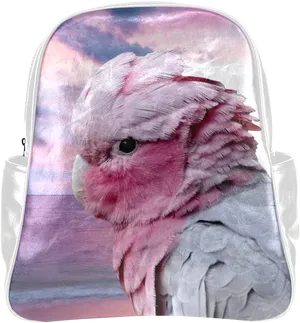 Pink Cockatoo Backpack Design PNG image